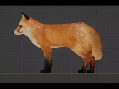 Red Fox Low-poly 3D model