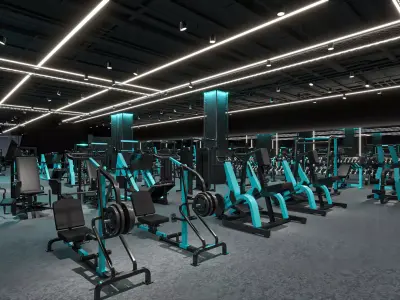 Gymnasium Low-poly 3D model