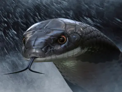 King Cobra Rig Realistic Low-poly 3D model