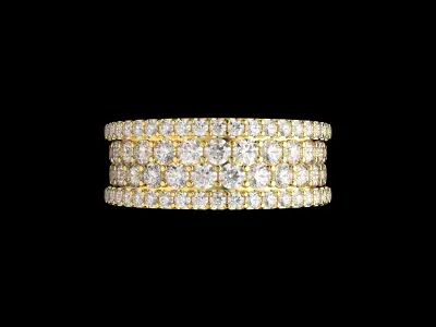 Luxury Gold Diamond Ring 3D Model  High Quality Jewelry Asset 3D print model