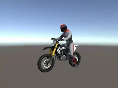 Low Poly Dirt Bike With Rider-5 Low-poly 3D model