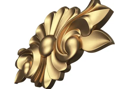 Carved Plaster Molding Decoration 020 Low-poly 3D model