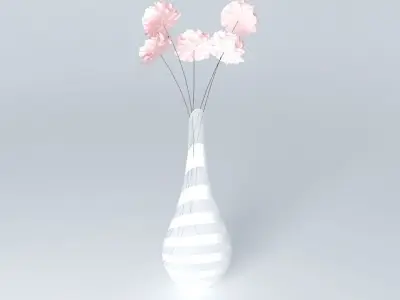 vase with flowers decoration Free 3D model