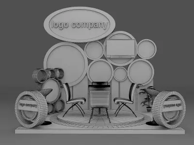 Booth Exhibition Stand a215 3D model