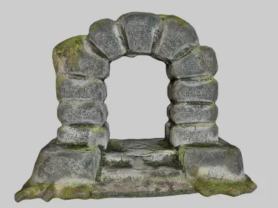  Ancient Stone Portal - Archway  Low-poly 3D model