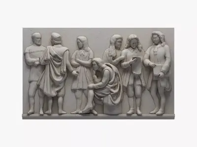 Bas Relief df5 Low-poly 3D model