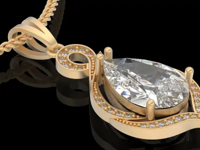 Lux pendant silver gold printable jewelry 3D model 3D print model