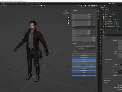 Man - Cyber Outfit - Modular - Rigged Low-poly 3D model