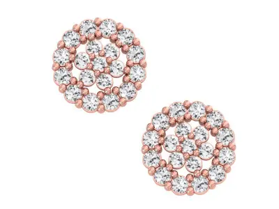 Women Engagement Stud Earrings 3dm STL OBJ FBX Render Details 3D print model