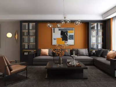 Modern Luxury Living Room Set  3D model