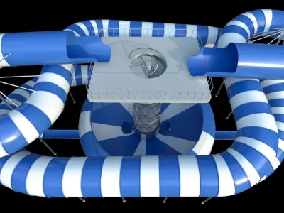 Water park slide snake 3D model