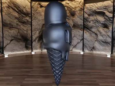 Ice Cream Skull Figure Fan Art Toy  3D print model