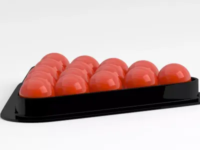 Snooker triangle red balls 3D model