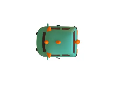 Cartoon Dragon Car Low-poly 3D model