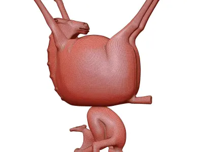 Inverted Equine Balance Sculpture 3D model