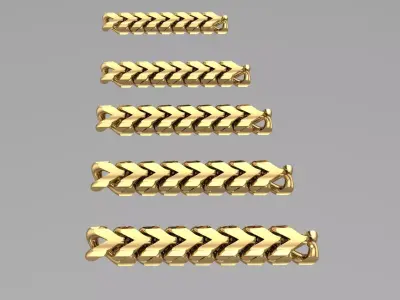5 size twin cuban  chain fashion just STL file 3D model