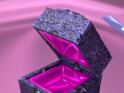 Luxurious Ornate Jewelry Box  Low-poly 3D model
