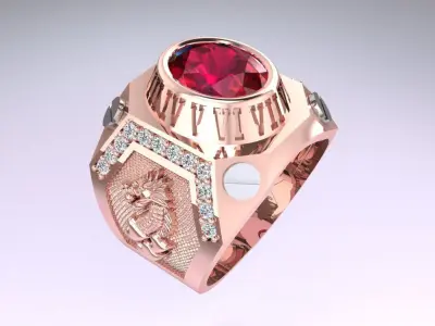 Dragon Ring - Mens Ring - N2373  3D print model