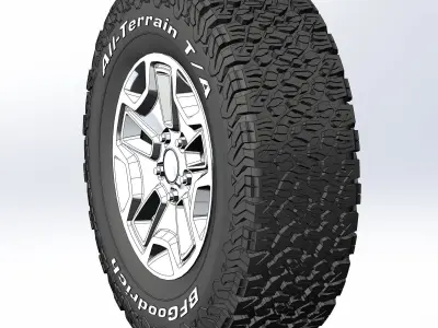 Wheel Quadratec Hardrock for scale model 3D print model