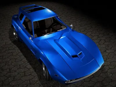 70s Shooting-brake generic vintage coupe Low-poly 3D model