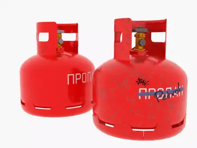 Gas cylinder with propane or fuel Low-poly 3D model