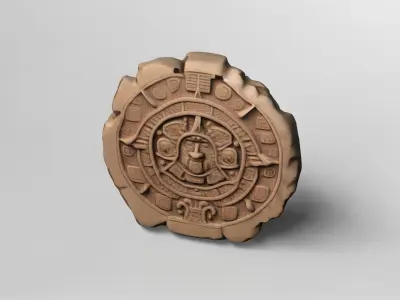 Ancient Aztec Sun Stone 3D Model 3D model