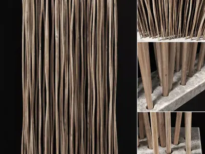 Planter fundament concrete thick branch n3 3D model