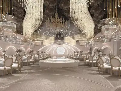 banquet hall 3D model