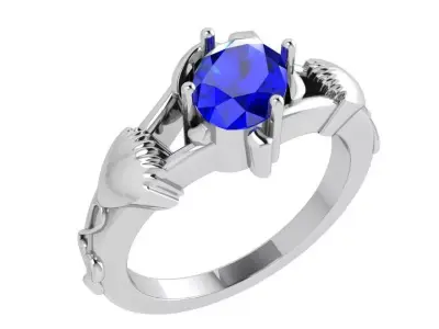 Oval Solitaire Ring 3434 3D print model