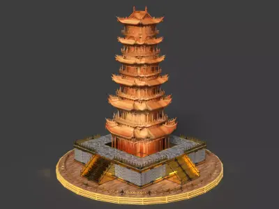 Chinese ancient tower  3D model