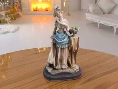 Woman Fruit Statue low-poly PBR Ornament figurine VR-AR Low-poly 3D model
