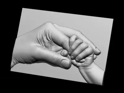 Hand of mother and child 3D print model 3D print model