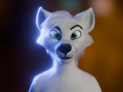 Dimitri Anthro Wolf Low-poly 3D model