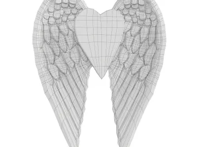 Kare Design Wall Decoration Vase Flying Heart 3D model