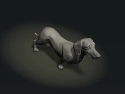 Dachshund sculpture 3D print model