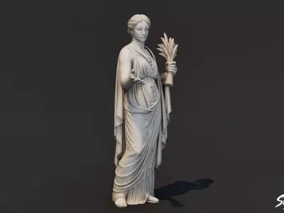 Demeter Statue  Low-poly 3D model