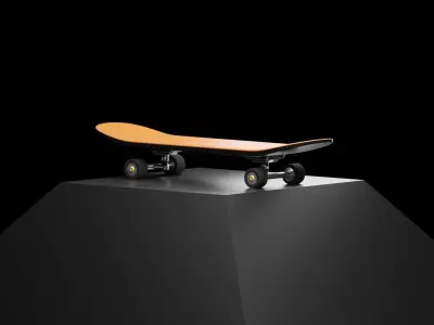 Skateboard Low-poly 3D model 14