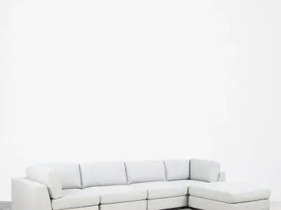 Kendrick Wide Reversible Modular Corner Sectional with Ottoman 3D model