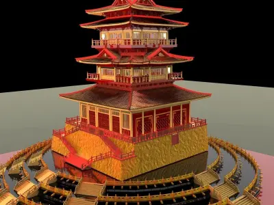 Chinese palace temple  3D model