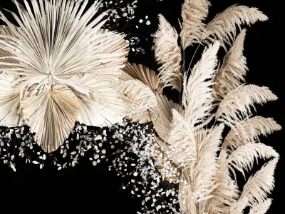 Wedding Arch Made Of Dried Flowers Pampas Grass 3D model