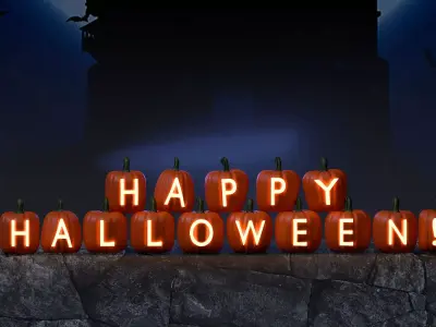 Halloween Pumpkin 3D Alphabet Pack  3D model