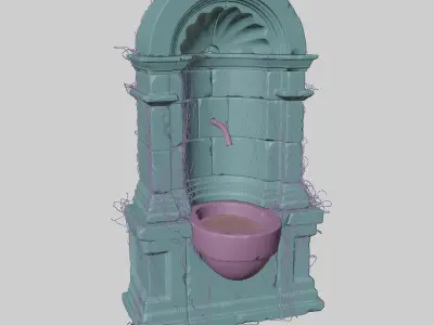 Interior Stone Fountains Low-poly 3D model