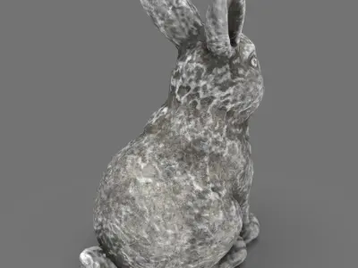 SITTING RABBIT Low-poly 3D model