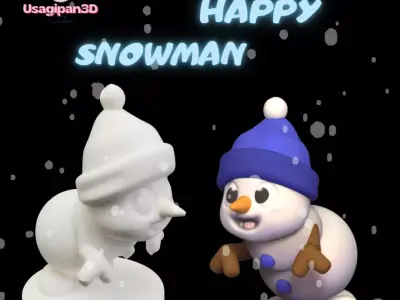 Happy Snowman 3D print model