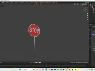 Stop Sign model Free low-poly 3D model