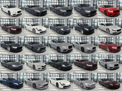 BLENDER EEVEE Brandless 50 car collection volume 2 3D Model Pack