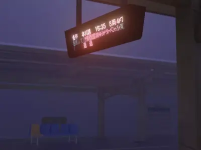 Train Station Environment Modelling Low-poly 3D model