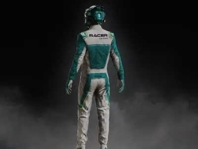 Sci Fi Racing Pilot Low-poly 3D model
