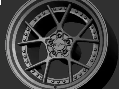 Rotiform KPS 3 Piece Wheels Rims 3D Print Ready 3D print model