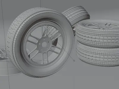 3D Tire with Rim 3D model